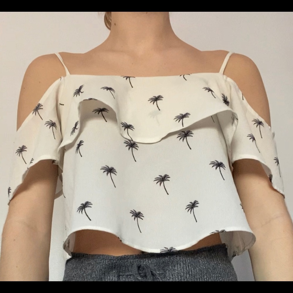 H&M palm tree crop top